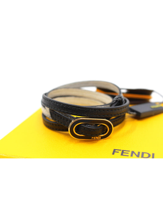 Fendi Bracalet Leather Black