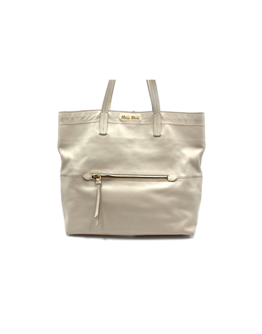 Miu Miu Shopping Pelle Bianco